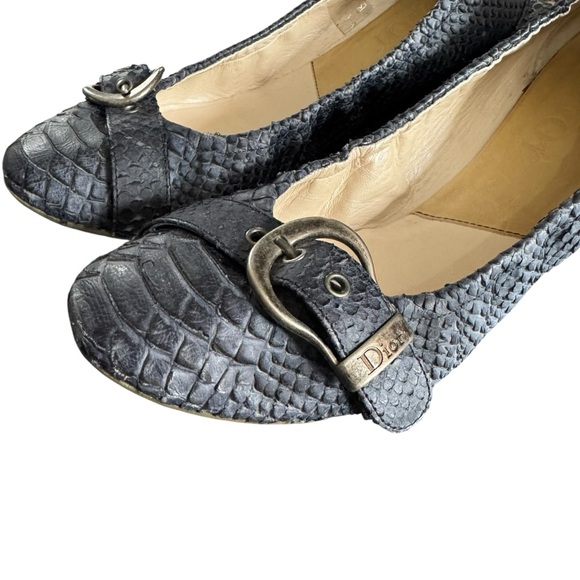 Pre-owned Blue Snakeskin Christian Dior Ballet flats 41 - Picture 2 of 9